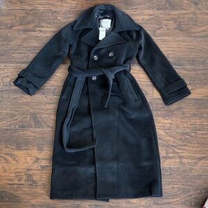 Abercrombie & Fitch Belted Wool Blend Coat